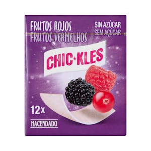 Chicle Frutos rojos lámina Hacendado