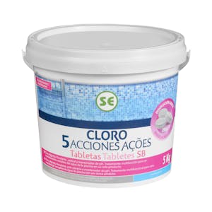 Cloro 5 acciones disolución lenta tabletas para piscina