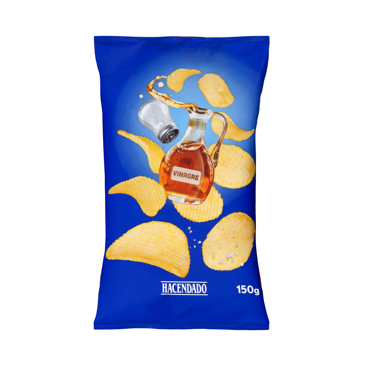 Patatas fritas onduladas sabor sal y vinagre – Mercadona – صورة إعلانية للمنتج