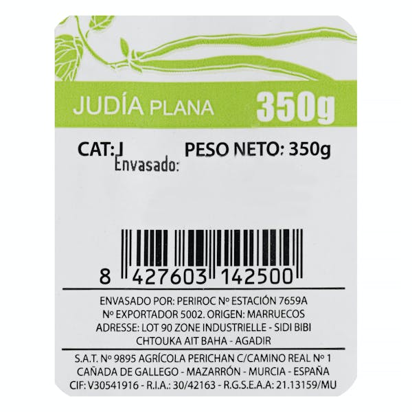 Judía verde plana