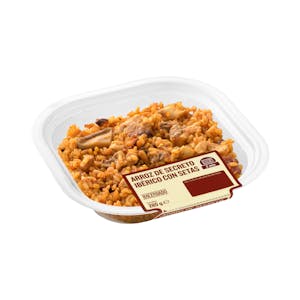 Arroz de secreto ibérico con setas Hacendado