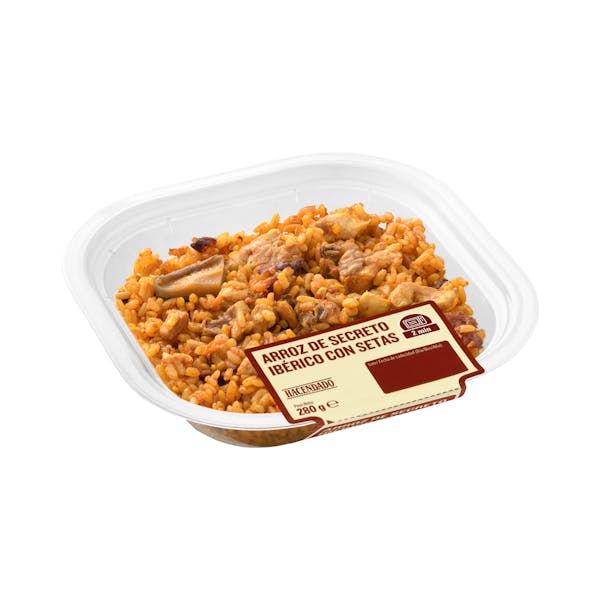 Imagen de Arroz de secreto ibérico con setas Hacendado