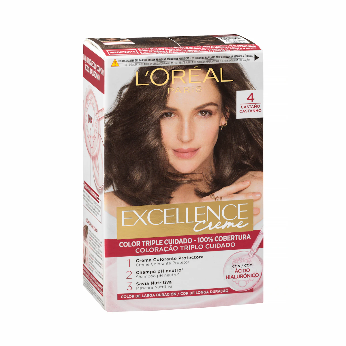 Coloración permanente 4 castaño Excellence Creme – Mercadona – صورة إعلانية للمنتج