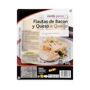 Flautas de bacón y queso