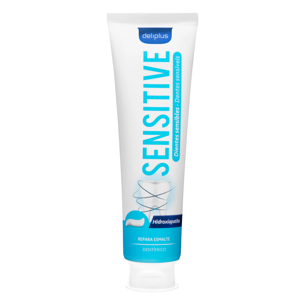 Dentífrico Sensitive Deliplus con hidroxiapatita – Mercadona – صورة إعلانية للمنتج
