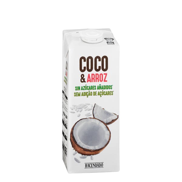 Bebida de coco y arroz sin azúcares añadidos Hacendado