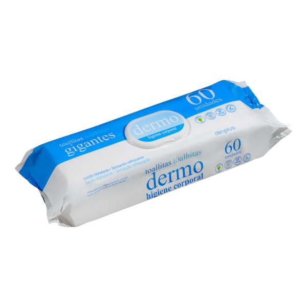 Toallitas Dermo higiene corporal Deliplus tamaño gigantes