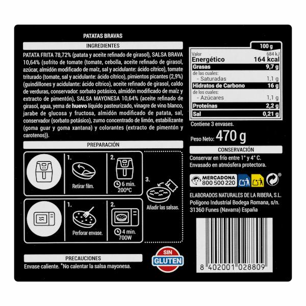 Etiqueta / ingredientes