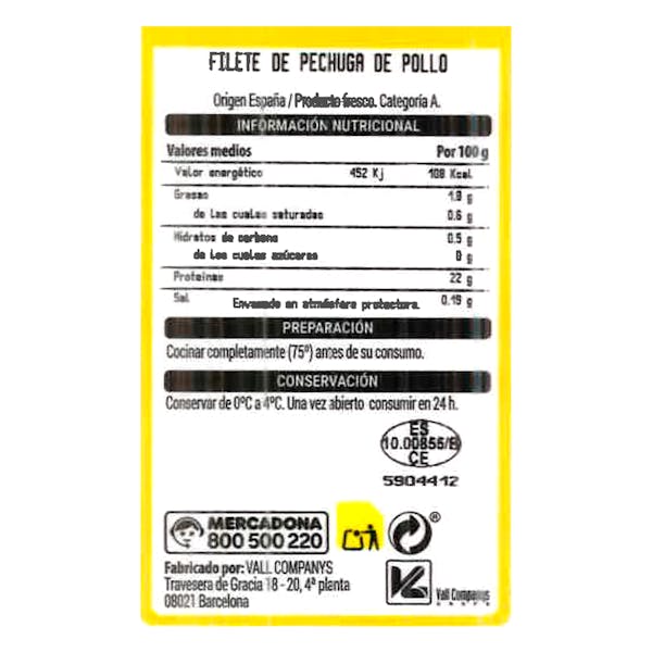 Pechugas enteras de pollo