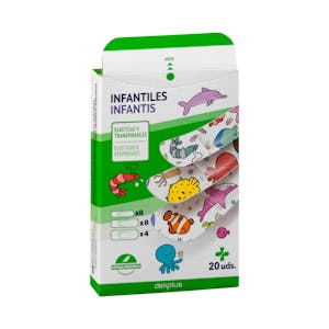 Imagen de Tiras adhesivas protectoras infantiles Deliplus surtidas, elásticas y transpirables