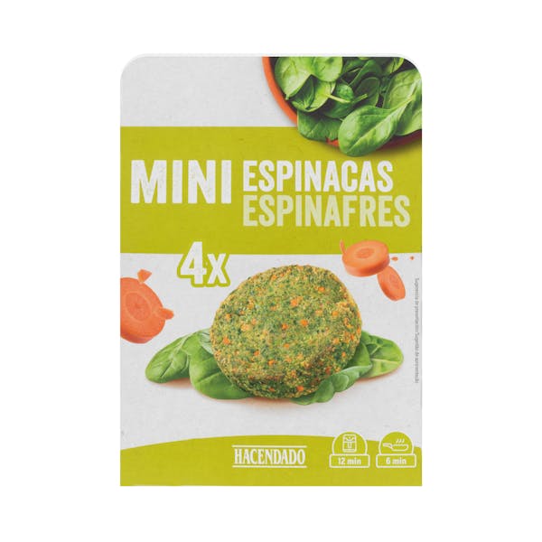 Imagen de Mini burgers vegetales Hacendado con espinacas y zanahoria
