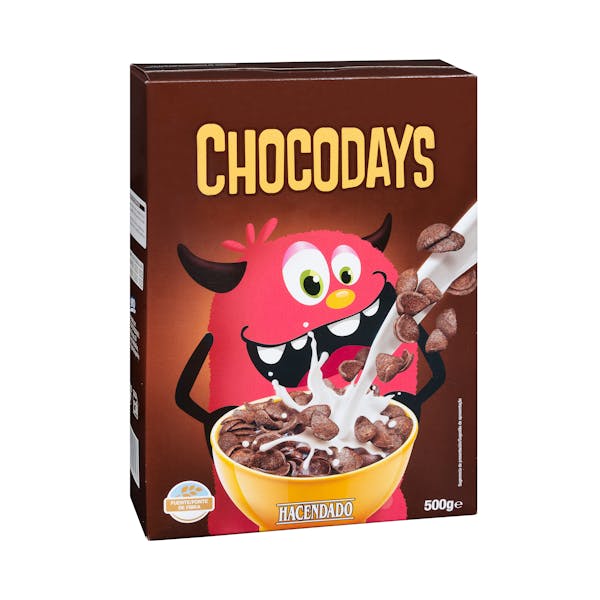 Cereales copos de trigo Chocodays Hacendado con chocolate Mercadona Cereales copos de trigo Chocodays Hacendado con chocolate Mercadona