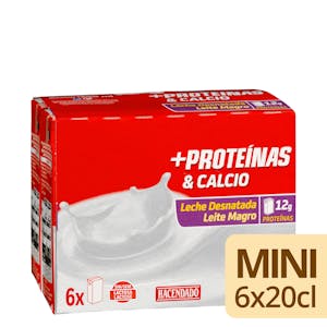 Leche desnatada +Proteínas & calcio Hacendado