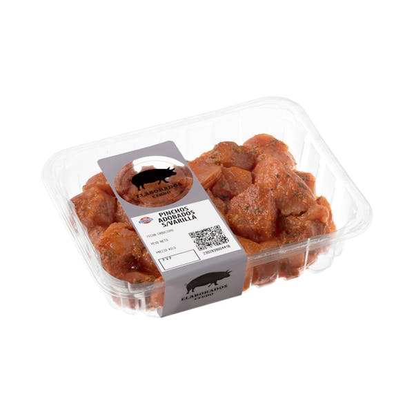 Pinchos de cerdo adobado sin varilla