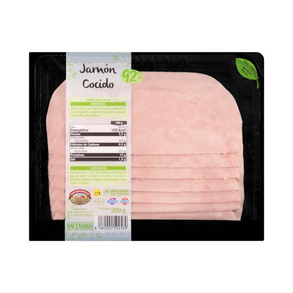 Imagen de Jamón cocido Hacendado lonchas
