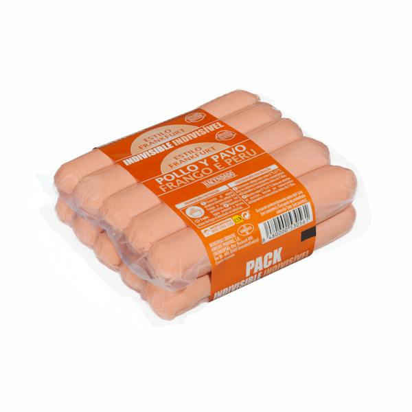 Imagen de Salchichas cocidas Hacendado de pollo y pavo sabor ahumado