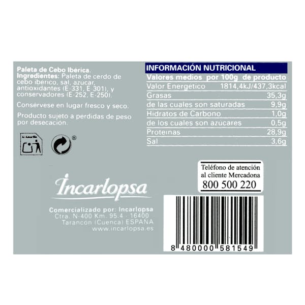 Paleta de cebo ibérica 50% La Hacienda del Ibérico