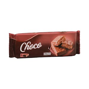 Chocolate cookies with cocoa cream filling coated with milk chocolate Hacendado