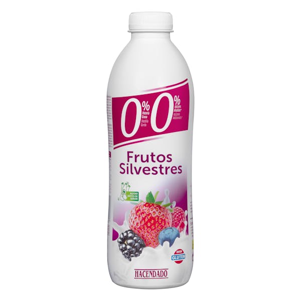 Yogur líquido desnatado Frutos Silvestres Hacendado 0% m.g 0% sin azúcares añadidos