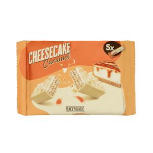 Barritas de barquillo Cheesecake Caramel Hacendado con cobertura blanca y relleno sabor cheesecake