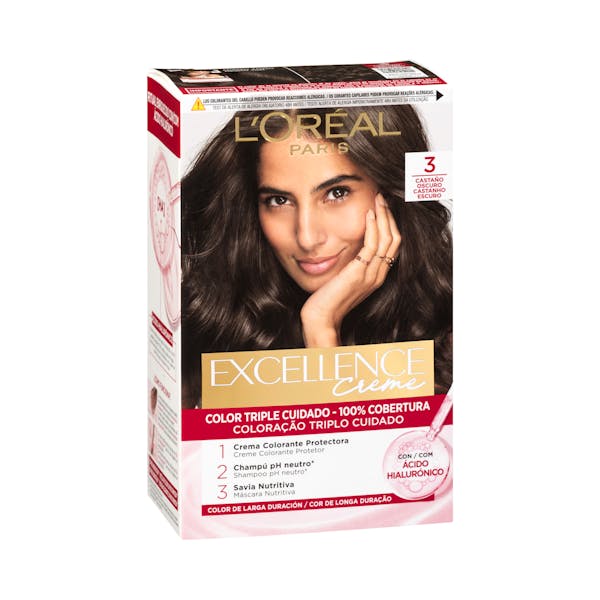 Imagen de Coloración permanente 3 castaño oscuro Excellence Creme