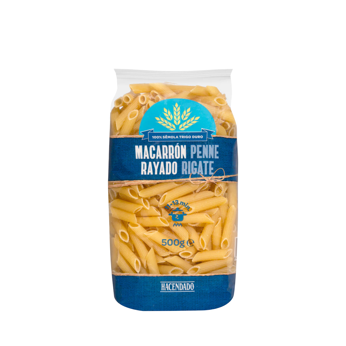 Pasta penne rigate Hacendado – Mercadona – صورة إعلانية للمنتج