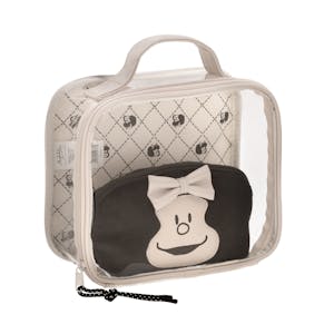 Neceser transparente doble Mafalda grande con asa