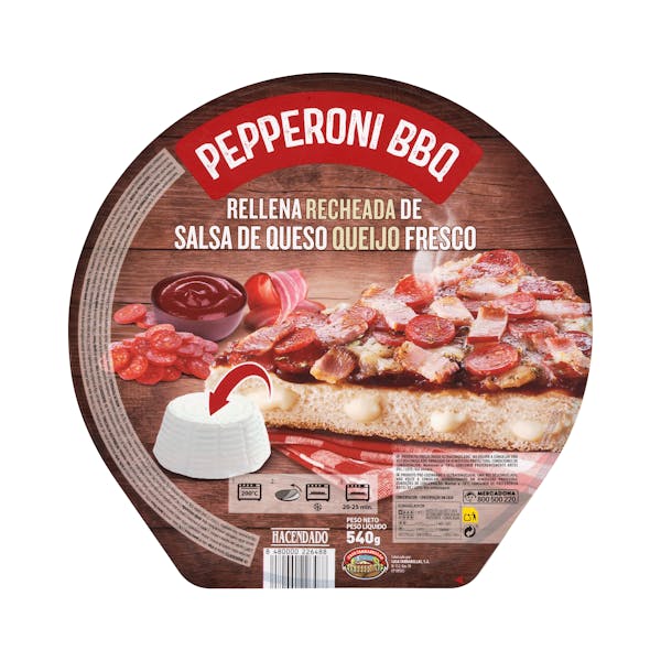 Pizza Pepperoni barbacoa Hacendado ultracongelada