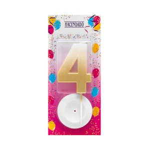 Vela de cumpleaños 4 Hacendado