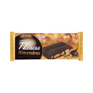 Turrón de chocolate negro 72% Hacendado con almendras