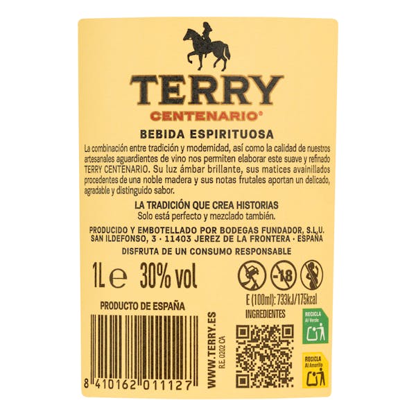 Bebida espirituosa centenario Terry