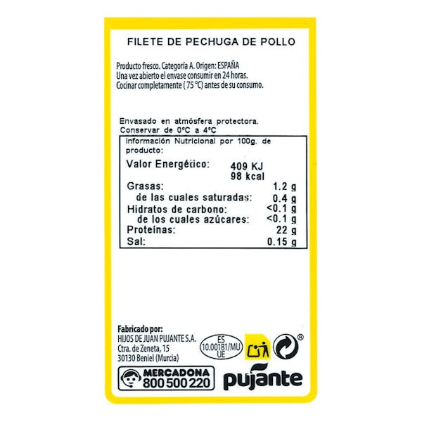 Pechugas enteras familiar de pollo