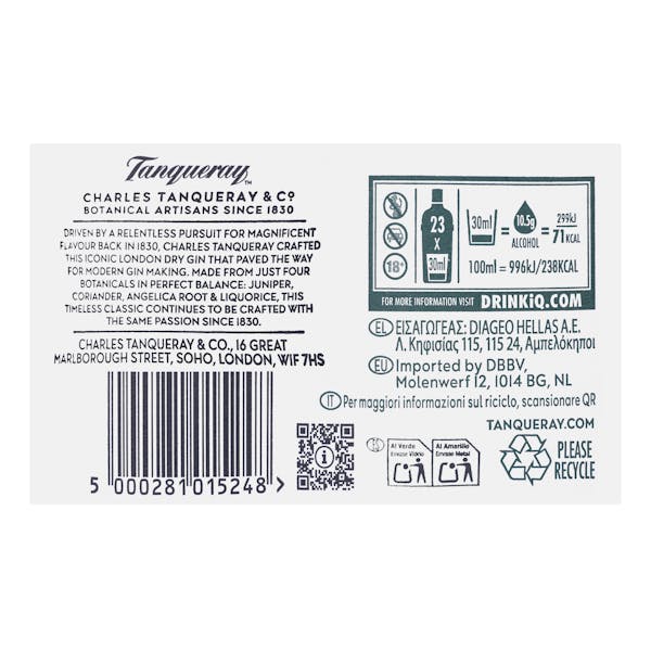 Ginebra London Dry Gin Tanqueray