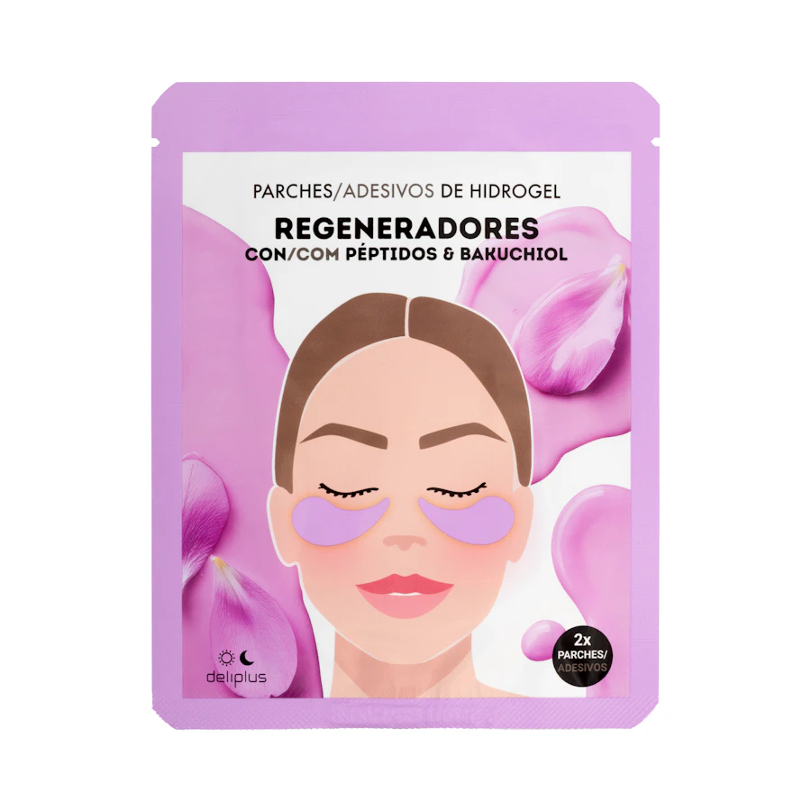 Parches para ojos de hidrogel Regeneradores Deliplus con péptidos y bakuchiol – Mercadona – صورة المنتج