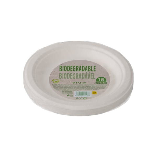 Plato postre biodegradable Bosque Verde