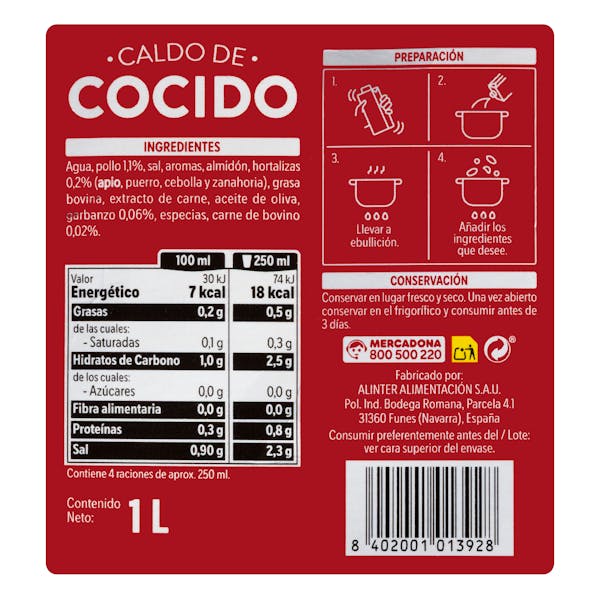 Caldo de cocido Hacendado
