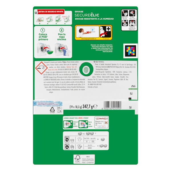 Detergente ropa todo en 1 Ariel Pods en cápsulas