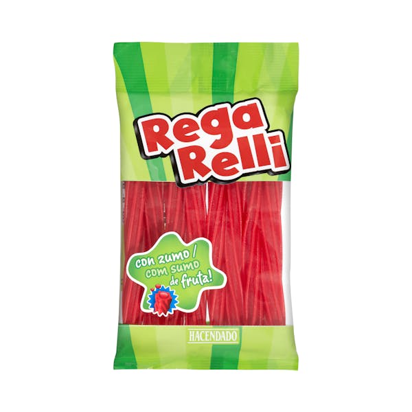 Golosinas Rega Relli Hacendado rellena con zumo de fruta