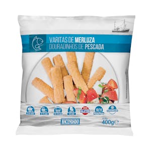 Varitas de merluza empanadas Hacendado ultracongeladas Paquete