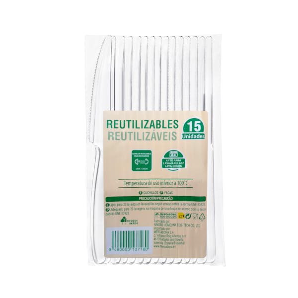 Imagen de Cuchillos de plástico Bosque Verde reutilizables