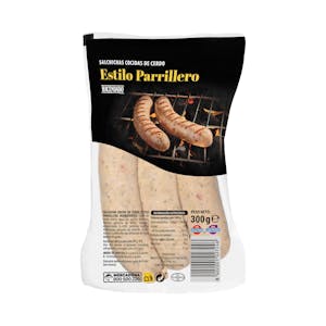 Imagen de Salchichas cocidas de cerdo Hacendado estilo parrillero