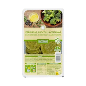 Ravioli fresco espinacas, brócoli y aceitunas Hacendado