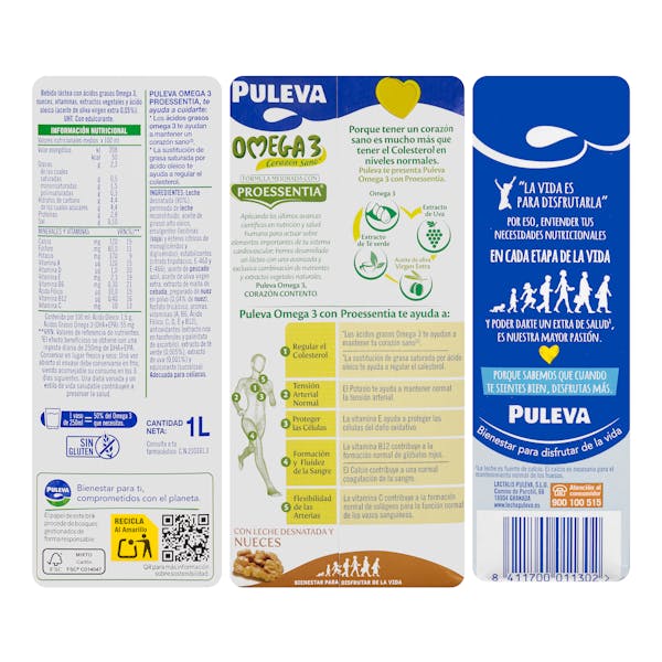 Bebida láctea Omega 3 Puleva con nueces y leche desnatada