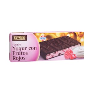 Turrón de chocolate negro con yogur y frutos rojos Hacendado