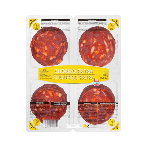 Chorizo extra Hacendado lonchas