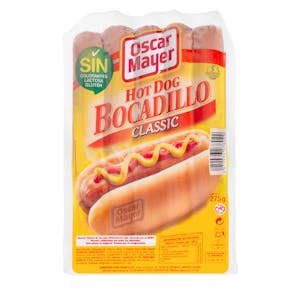 Salchichas cocidas hot dog bocadillo Oscar Mayer Classic de pollo y cerdo sabor ahumado