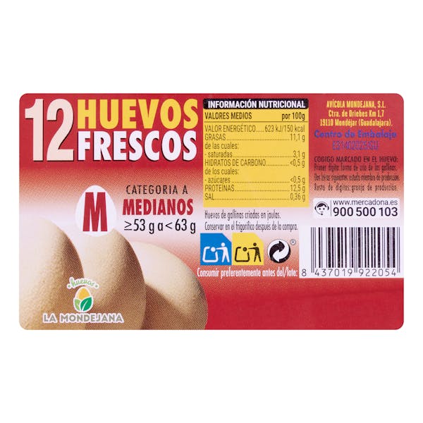 Huevos medianos M