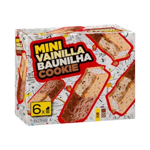 Helado mini sándwich vainilla y cookie Hacendado