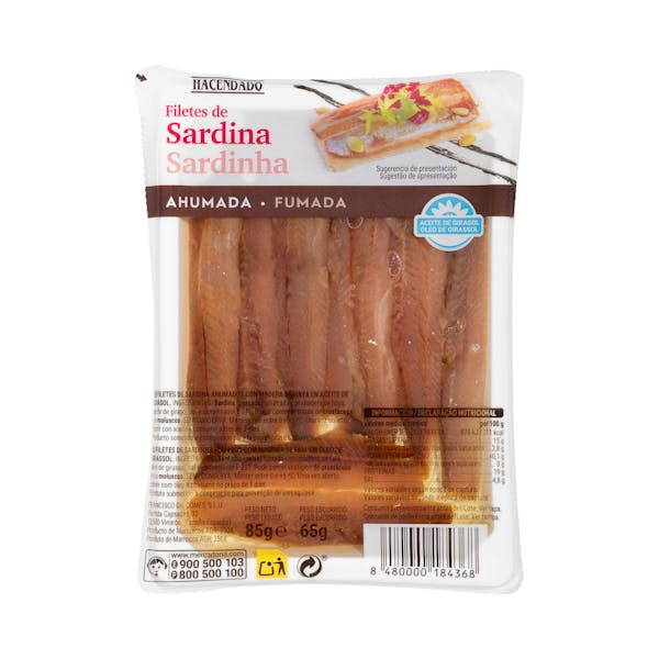 Filetes de sardina ahumada Hacendado en aceite de girasol