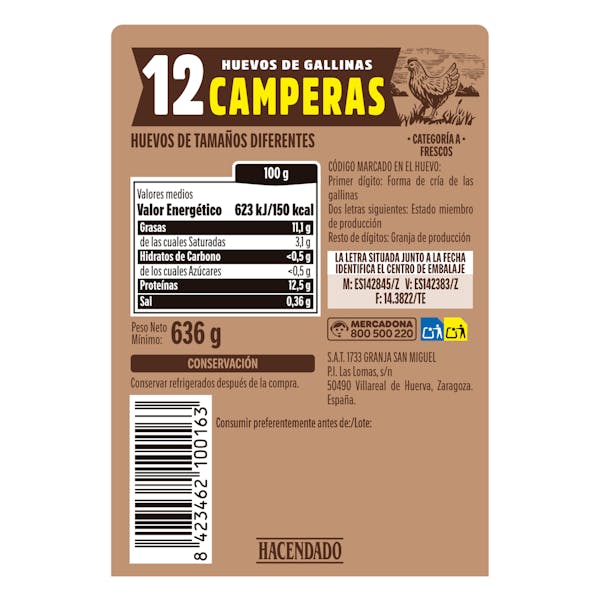 Huevos de gallinas camperas